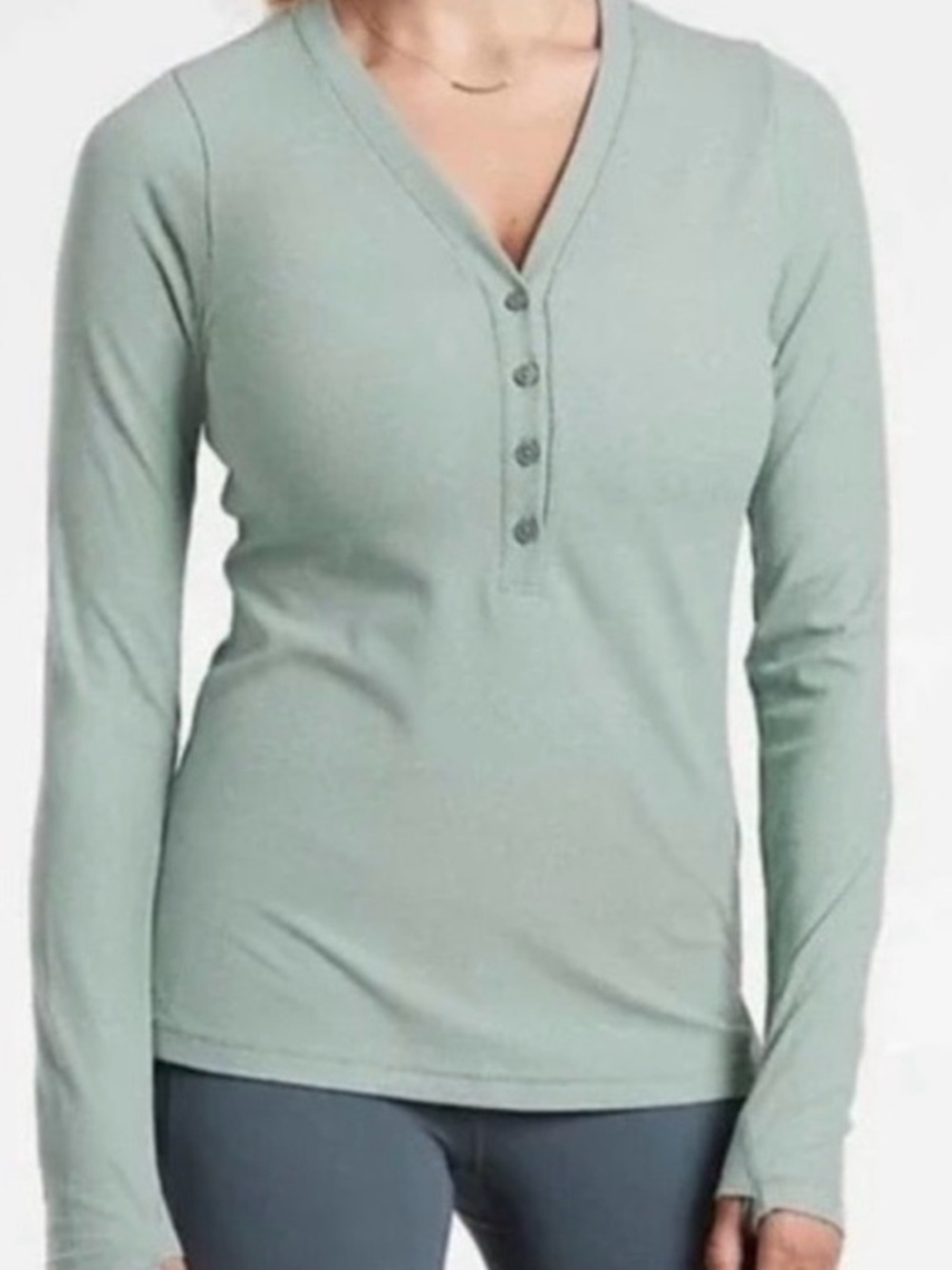 NWT Athleta Uptempo Ribbed Henley Top from size medium